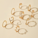 Bulk Jewelry Wholesale gold alloy rose leaves micro diamond ring set of 9 JDC-RS-C094 Wholesale factory from China YIWU China
