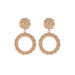 Wholesale gold alloy round frosted earrings JDC-ES-D392 earrings JoyasDeChina 01KC Gold 11358 Wholesale Jewelry JoyasDeChina Joyas De China