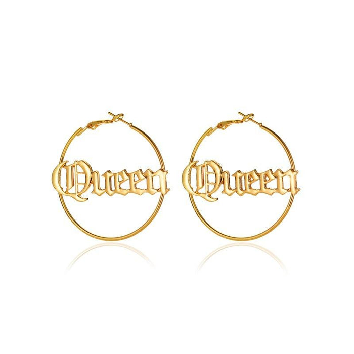 Wholesale gold alloy round letter earrings JDC-ES-D456 Earrings JoyasDeChina 01KC Gold S161 Wholesale Jewelry JoyasDeChina Joyas De China