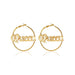 Wholesale gold alloy round letter earrings JDC-ES-D456 Earrings JoyasDeChina 01KC Gold S161 Wholesale Jewelry JoyasDeChina Joyas De China