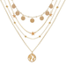 Bulk Jewelry Wholesale gold alloy round piece pentagon star pendant multi-layer necklace  JDC-NE-F335 Wholesale factory from China YIWU China