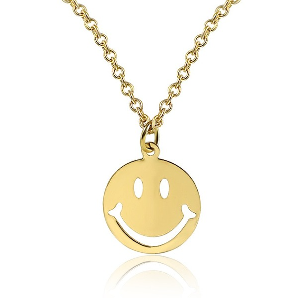 Bulk Jewelry Wholesale gold alloy round smile necklace JDC-NE-D585 Wholesale factory from China YIWU China