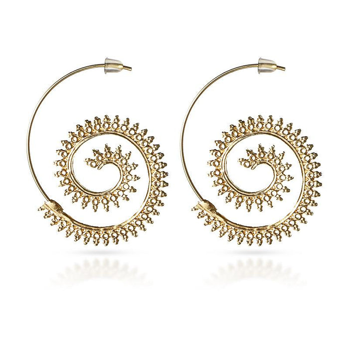 Wholesale gold alloy round spiral earrings JDC-ES-C077 Earrings JoyasDeChina 5238 Wholesale Jewelry JoyasDeChina Joyas De China
