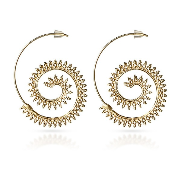 Bulk Jewelry Wholesale gold alloy round spiral earrings JDC-ES-C077 Wholesale factory from China YIWU China
