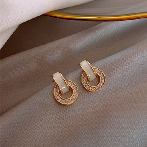 Bulk Jewelry Wholesale gold alloy rounded earrings JDC-ES-RL129 Wholesale factory from China YIWU China