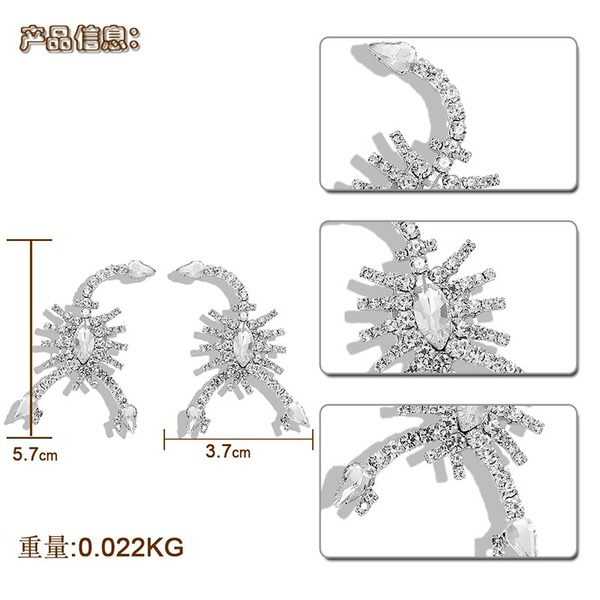 Bulk Jewelry Wholesale gold alloy scorpion rhinestone earrings JDC-ES-V069 Wholesale factory from China YIWU China