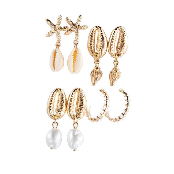 Wholesale gold alloy shell earrings set JDC-ES-C080 Earrings JoyasDeChina F02101 Wholesale Jewelry JoyasDeChina Joyas De China
