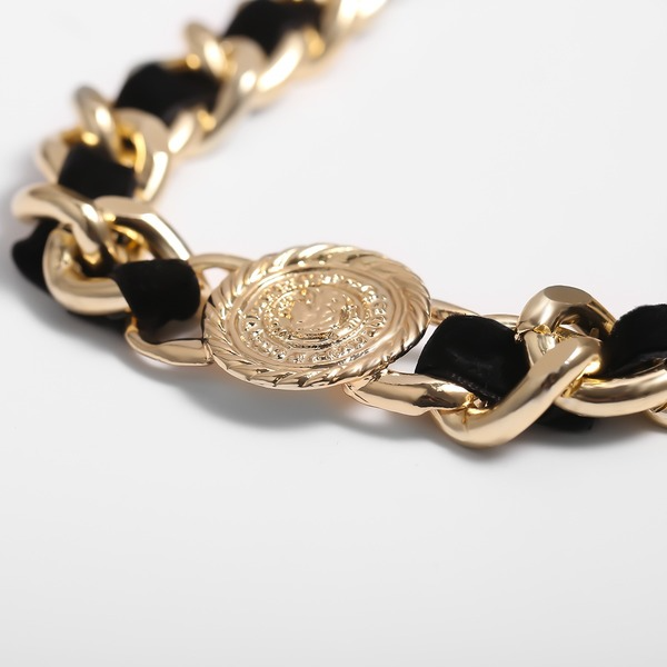 Bulk Jewelry Wholesale gold alloy single layer geometric cloth chain necklace for women JDC-NE-KunJ079 Wholesale factory from China YIWU China