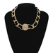 Bulk Jewelry Wholesale gold alloy single layer geometric cloth chain necklace for women JDC-NE-KunJ079 Wholesale factory from China YIWU China