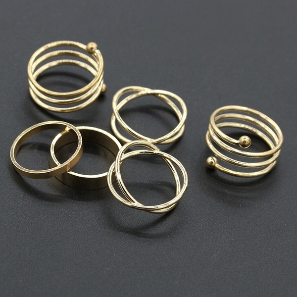 Bulk Jewelry Wholesale gold alloy six-piece set ring JDC-RS-D003 Wholesale factory from China YIWU China