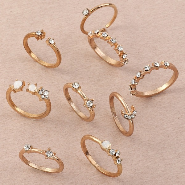 Bulk Jewelry Wholesale gold alloy small fresh personality zircon ring JDC-RS-e087 Wholesale factory from China YIWU China