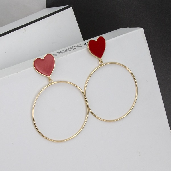 Bulk Jewelry Wholesale gold alloy small love Oil Drop Earrings JDC-ES-bq151 Wholesale factory from China YIWU China