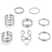 Bulk Jewelry Wholesale gold alloy smooth twist cross ring set of 8 JDC-RS-C073 Wholesale factory from China YIWU China