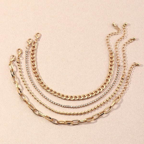 Bulk Jewelry Wholesale gold alloy snake chain 4 combination foot chain JDC-AS-e057 Wholesale factory from China YIWU China
