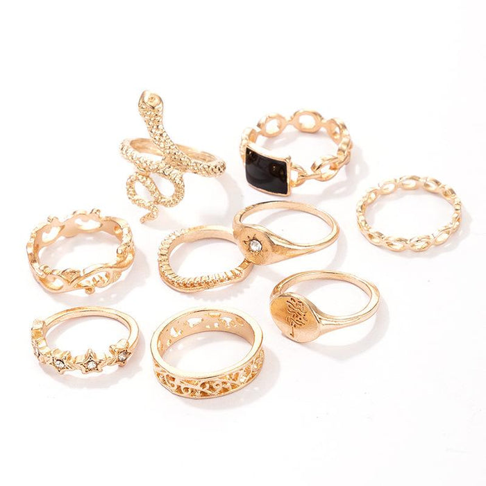 Bulk Jewelry Wholesale Gold Alloy Snake Geometric Rings JDC-RS-C132 Wholesale factory from China YIWU China