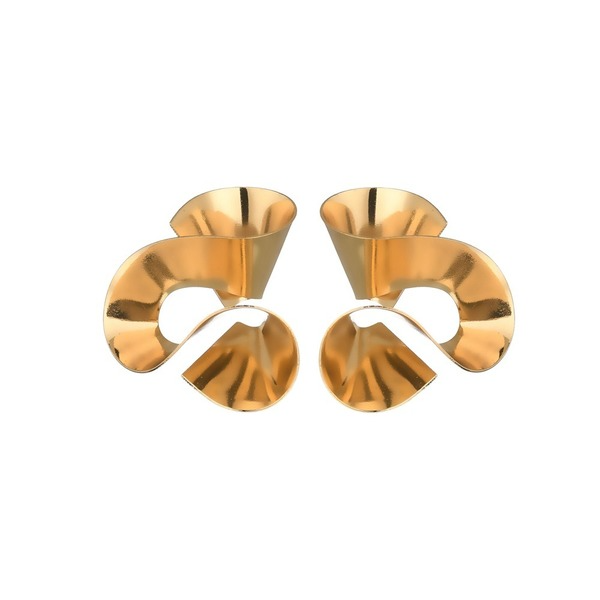 Bulk Jewelry Wholesale gold alloy spiral irregular twisted folding Earrings JDC-ES-bq204 Wholesale factory from China YIWU China