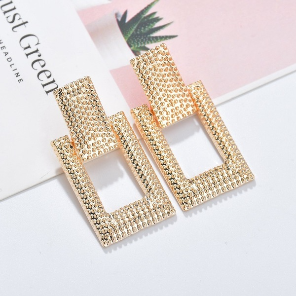 Bulk Jewelry Wholesale gold alloy square bump alloy Earrings JDC-ES-bq021 Wholesale factory from China YIWU China