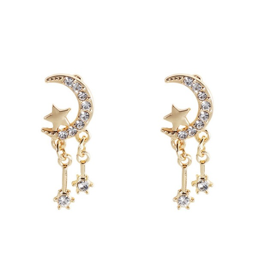 Bulk Jewelry Wholesale gold alloy star and moon earrings JDC-ES-RL135 Wholesale factory from China YIWU China