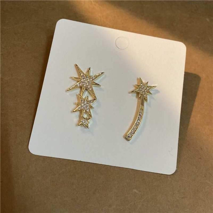 Bulk Jewelry Wholesale gold alloy star asymmetric Earrings JDC-ES-bq039 Wholesale factory from China YIWU China