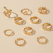 Bulk Jewelry Wholesale gold alloy star rose flower snake ring set of 10 JDC-RS-C124 Wholesale factory from China YIWU China