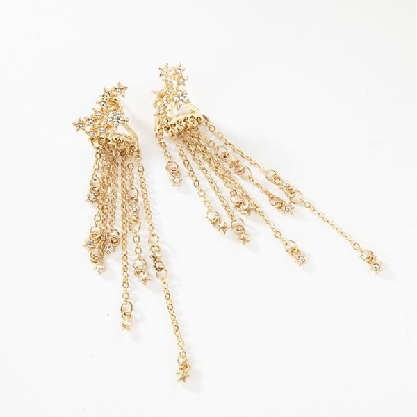 Bulk Jewelry Wholesale gold alloy star tassel earrings JDC-ES-RL050 Wholesale factory from China YIWU China