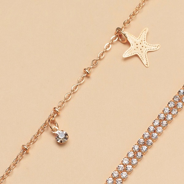 Bulk Jewelry Wholesale gold alloy starfish foot chain 	JDC-AS-e038 Wholesale factory from China YIWU China