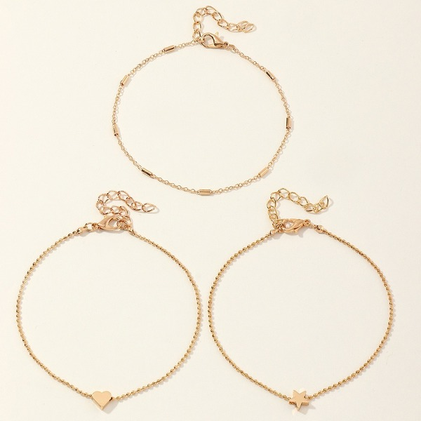 Bulk Jewelry Wholesale gold alloy stars love multilayer anklet JDC-AS-e044 Wholesale factory from China YIWU China