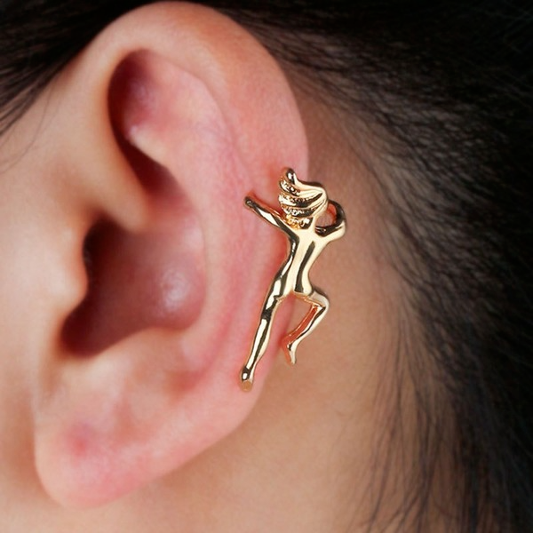 Bulk Jewelry Wholesale gold alloy stereoscopic portrait ear clip JDC-ES-D337 Wholesale factory from China YIWU China