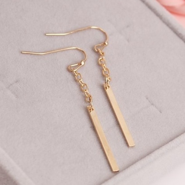 Bulk Jewelry Wholesale gold alloy straight chain earrings JDC-ES-RL053 Wholesale factory from China YIWU China