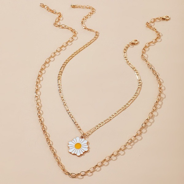 Bulk Jewelry Wholesale gold alloy sunflower daisy necklace JDC-NE-C059 Wholesale factory from China YIWU China