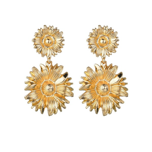 Bulk Jewelry Wholesale gold alloy sunflower Earrings JDC-ES-bq175 Wholesale factory from China YIWU China