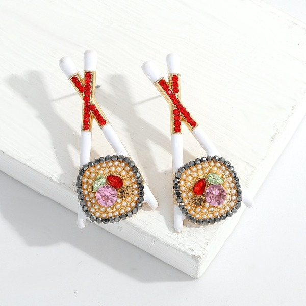 Bulk Jewelry Wholesale gold alloy sushi roll earrings JDC-ES-V13 Wholesale factory from China YIWU China