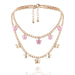 Bulk Jewelry Wholesale gold alloy tassel pink butterfly necklace JDC-NE-KunJ023 Wholesale factory from China YIWU China