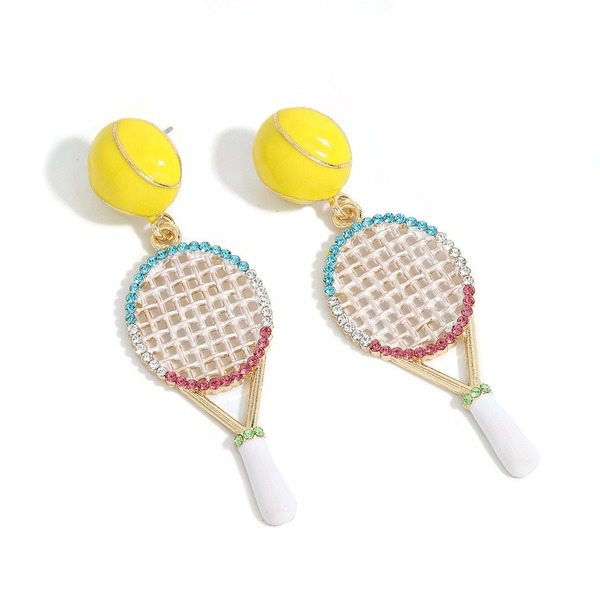 Bulk Jewelry Wholesale gold alloy tennis racket Earrings JDC-ES-V12 Wholesale factory from China YIWU China