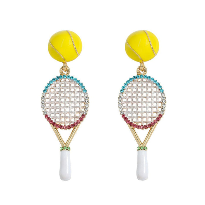 Bulk Jewelry Wholesale gold alloy tennis racket Earrings JDC-ES-V12 Wholesale factory from China YIWU China