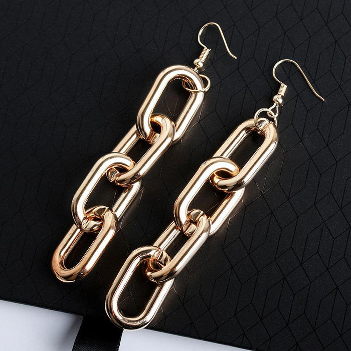 Bulk Jewelry Wholesale gold alloy thick chain earrings long earrings jewelry JDC-ES-D402 Wholesale factory from China YIWU China