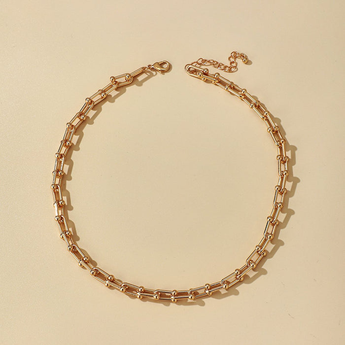 Bulk Jewelry Wholesale gold alloy thick chain necklace JDC-NE-C015 Wholesale factory from China YIWU China
