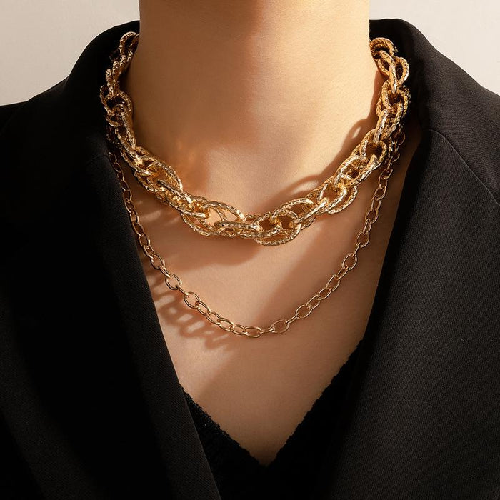Bulk Jewelry Wholesale gold alloy thick chain single-layer necklace JDC-NE-C100 Wholesale factory from China YIWU China