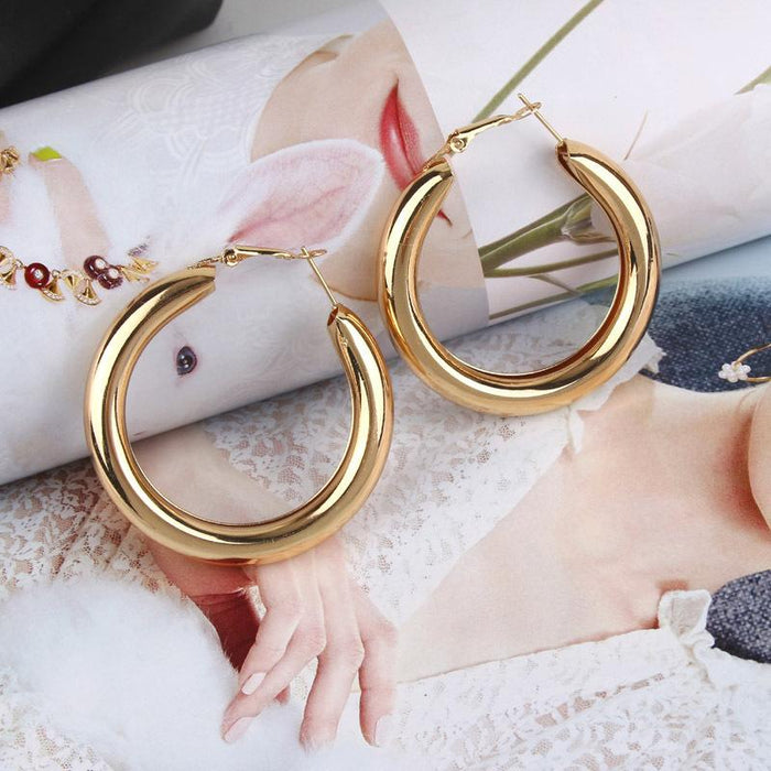 Bulk Jewelry Wholesale gold alloy thick Round Earrings JDC-ES-sf064 Wholesale factory from China YIWU China