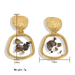 Bulk Jewelry Wholesale gold alloy transparent inlaid shell irregular Earrings JDC-ES-sf053 Wholesale factory from China YIWU China