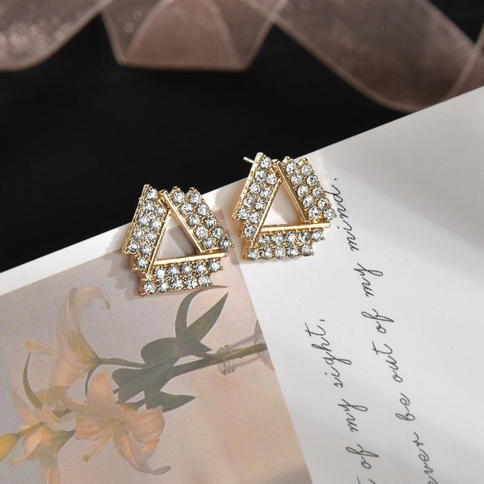 Bulk Jewelry Wholesale gold alloy Triangle Earrings JDC-ES-bq098 Wholesale factory from China YIWU China