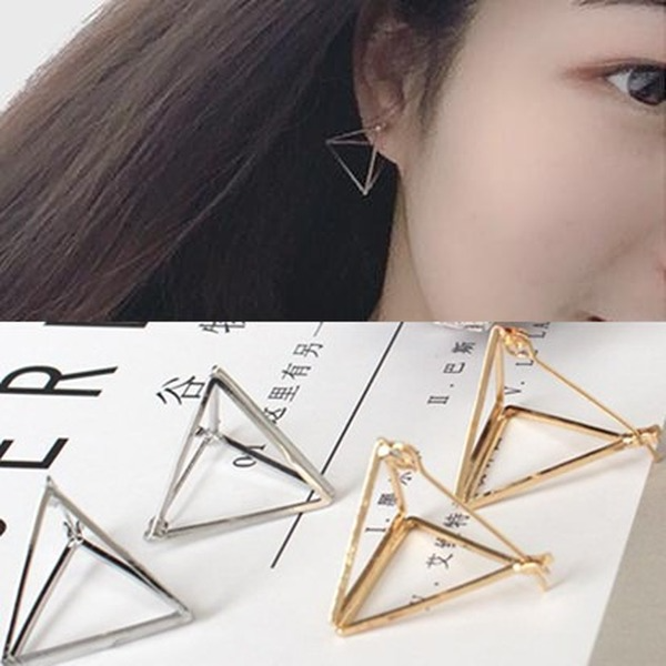 Bulk Jewelry Wholesale gold alloy triangle hollow earrings JDC-ES-RL061 Wholesale factory from China YIWU China