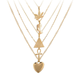 Bulk Jewelry Wholesale gold alloy triangle love lightning villain multilayer Necklace JDC-NE-C083 Wholesale factory from China YIWU China