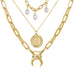 Wholesale Gold Alloy Triple Layer Necklace JDC-NE-F608 Necklaces 韩之尚 A04-04-29 Wholesale Jewelry JoyasDeChina Joyas De China