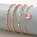 Bulk Jewelry Wholesale gold alloy twist chain drops of oil love butterfly bracelet 4-piece set JDC-BT-C070 Wholesale factory from China YIWU China