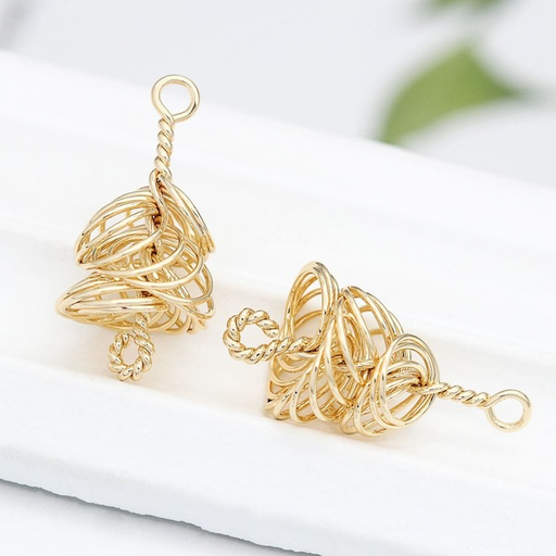 Bulk Jewelry Wholesale gold alloy twisting line flower charms JDC-CS-ZX010 Wholesale factory from China YIWU China