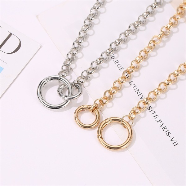 Bulk Jewelry Wholesale gold alloy two-ring interlocking necklace JDC-NE-A331 Wholesale factory from China YIWU China