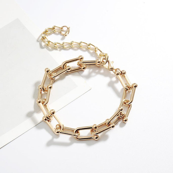 Bulk Jewelry Wholesale gold alloy U-shaped splicing Bracelet JDC-BT-D456 Wholesale factory from China YIWU China