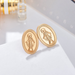 Bulk Jewelry Wholesale gold alloy Virgin Mary Oval Earrings JDC-ES-bq184 Wholesale factory from China YIWU China