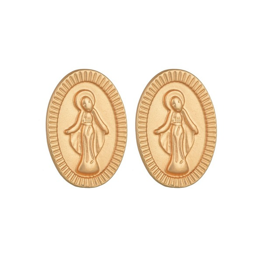 Bulk Jewelry Wholesale gold alloy Virgin Mary Oval Earrings JDC-ES-bq184 Wholesale factory from China YIWU China